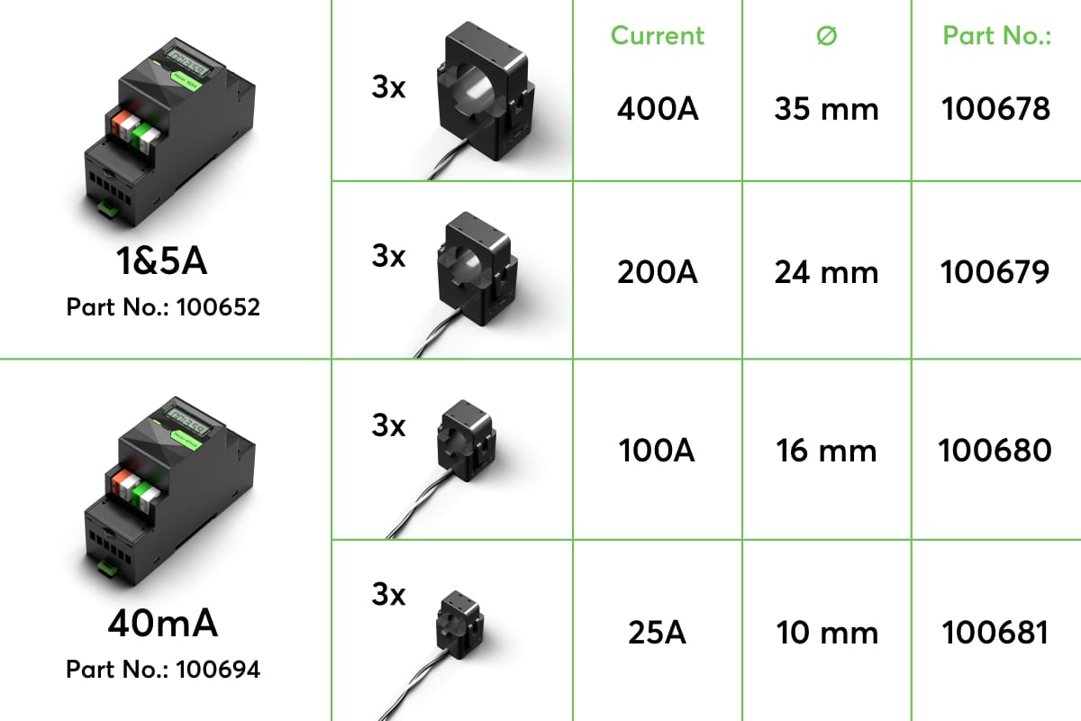 40mA Stromwandler 100A 16mm (3 Stk.)